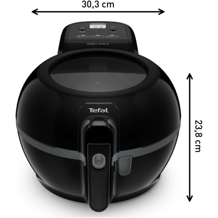 Екстра фритюрниця Tefal FZ7228 ActiFry Аерофритюрниця з важелем для перемішування, без струшування 1550 Вт 1,2 кг для 6 осіб Високошвидкісний повітряний потік Таймер енергозберігаючі Здорова фритюрниця без олії Чорний