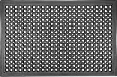 Килимок для вулиці KADAX проти ковзання, чорний гумовий килимок, брудозатримуючий килимок для вхідних зон, гумовий килимок для дверей (60x90 см) 90Д x 60Ш x 1,4Г см