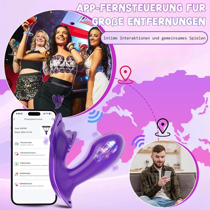 Вібратор Fallinsexy, кліторальний, подвійна стимуляція, 9 режимів, компактний та портативний