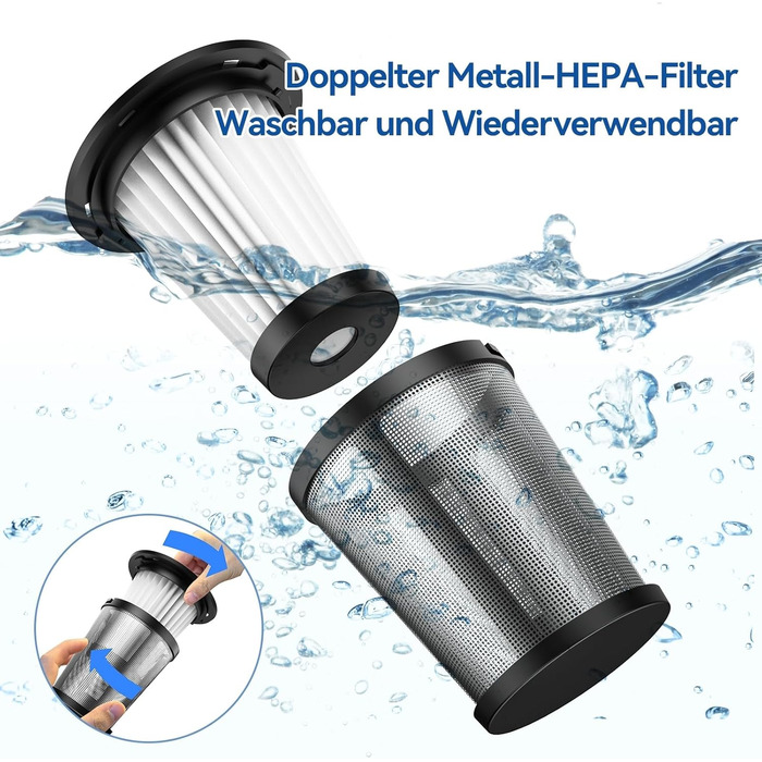 Автомобільний ручний пилосос акумуляторний - 9500PA потужний портативний міні-пилосос - 30хв роботи USB акумуляторний автомобільни