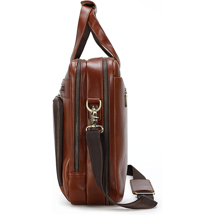 Ділова сумка портфель Чоловіча сумка, чоловіча коров'яча шкіра 15.6 дюймів сумка для ноутбука Офісний портфель Класична ділова сум