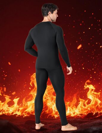 Термобілизна Niksa для чоловіків, комплект лижної білизни, довгий функціональний комплект, дихаюча м&39яка термобілизна для футболу, бігу, фітнесу, походів, чоловіків, чорного кольору*1 (верх*1 низ*1)