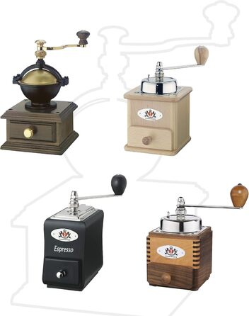 Кавомолка Zassenhaus Montevideo Ручна кавомолка з кавомолкою з міцної спеціальної сталі Регульований крупний/дрібний помел Корпус