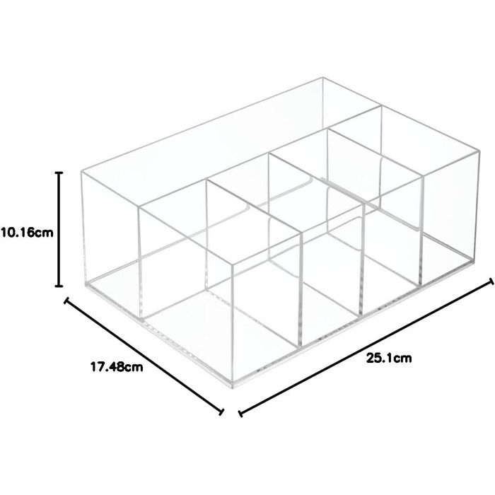 Набір з 2 косметичних органайзерів - практична коробка для зберігання з п'ятьма відділеннями для макіяжу, лаку для нігтів і косметичних засобів - корисне місце для зберігання косметики - прозоре