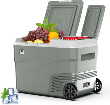 Портативний електричний холодильник, 38 л, подвійна зона охолодження, портативний, 12 В / 24 В постійного струму 100 240 Вольт змі