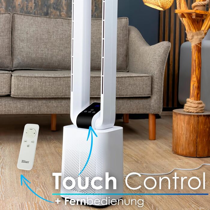 Баштовий вентилятор Echos дуже тихий вентилятор тихий двигун постійного струму пульт дистанційного керування коливальний світлодіо