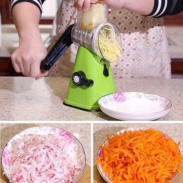 Терка для овочевого сиру GERALD, ротаційний подрібнювач, ручний подрібнювач салату Ручна багатоцільова терка 2 леза C