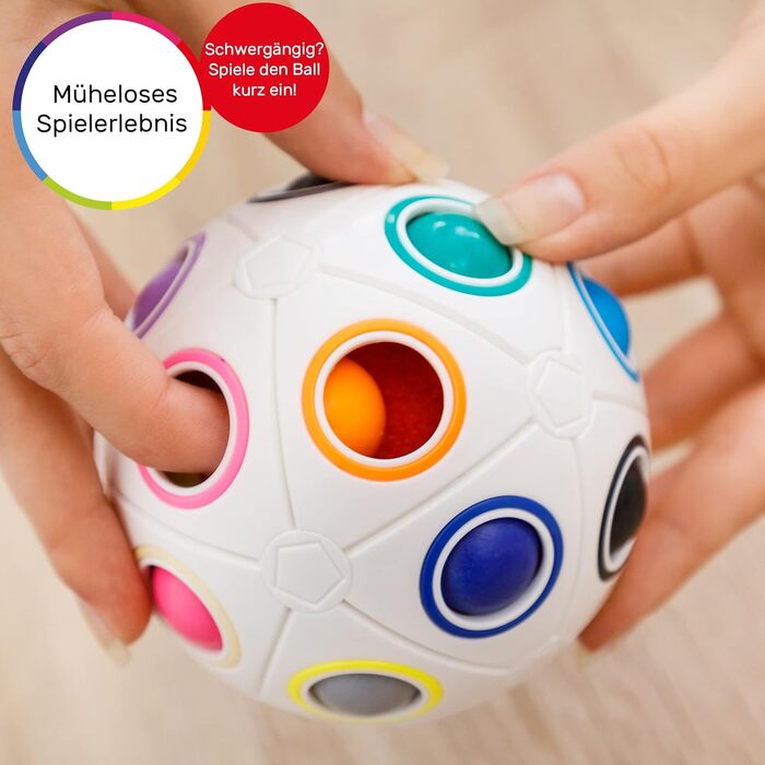 Райдужна куля з 19 кульками - великі ігри на спритність для дітей від 6 років. 3D Puzzle Ball Захоплююча гра-головоломка для дівча