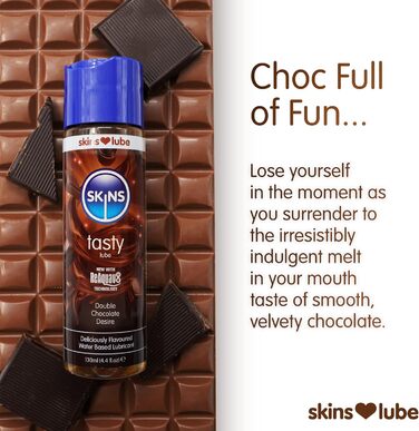 Їстівний гель-лубрикант SKINS подвійний шоколад, 130 мл