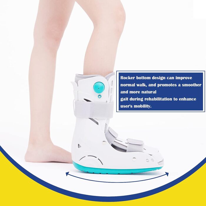 Медичні надувні туристичні черевики, ортопедичні черевики для стопи, черевики для переломів, надлегкі туристичні черевики для лікування розтягнення гомілковостопного суглоба, стресового перелому, перелому стопи або тендиніту ахіллового сухожилля (M)