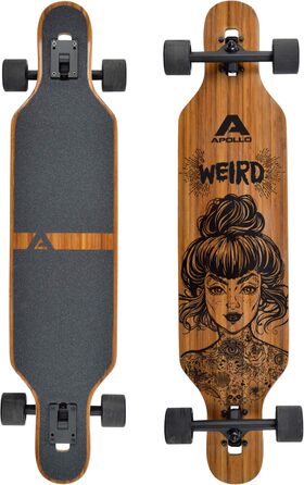 Лонгборд Apollo Weird Pro Cruiser бамбук + склопластик Flex 2 ABEC-9 40" × 9" повний компліт для підлітків дорослих професійний круїзер карвінг фрірайд оригінал Німеччина 2025