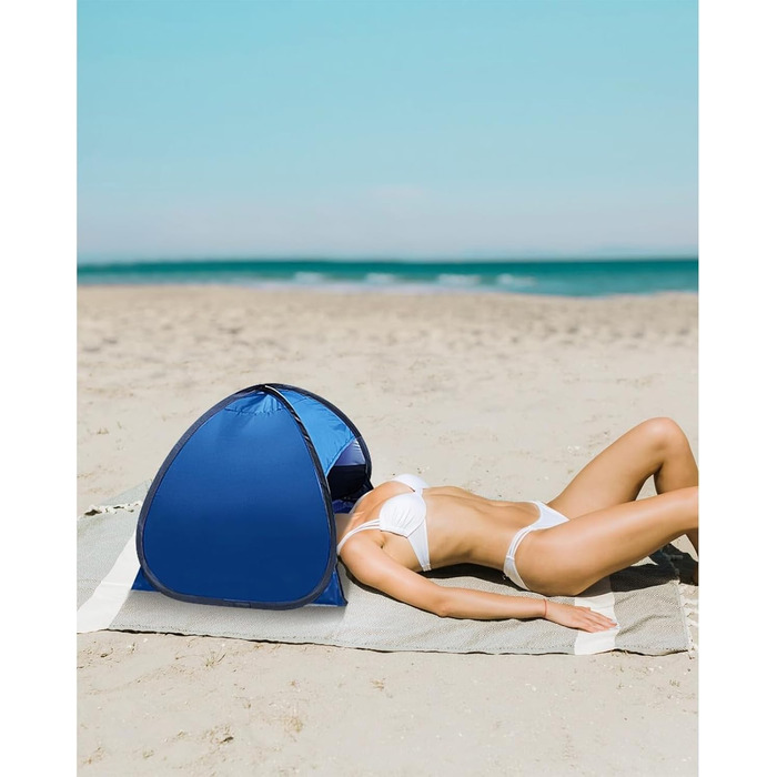 Міні-намет для голови, розкладний намет, міні-пляжний намет, автоматичний пляжний намет, портативний сонцезахисний намет, намет з підголівником, ідеально підходить для кемпінгу на пляжі та активного відпочинку на свіжому повітрі