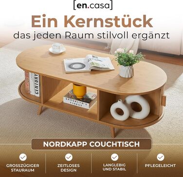 Журнальний столик Nordkapp, стіл для вітальні з 2 розсувними дверима, бамбуковий диван-столик з місцем для зберігання, журнальний столик з дерев&39яними ніжками, 120 x 55 x 40 см