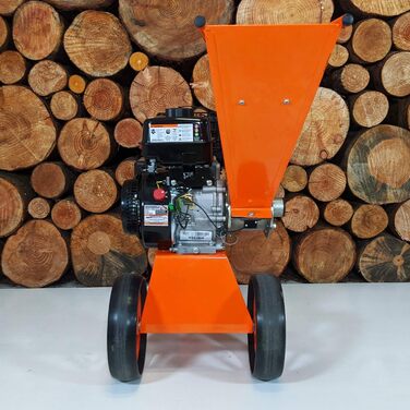 Бензиновий садовий подрібнювач деревини Forest Master FM6DD з 4-тактним двигуном, 6 к.с., помаранчевий, 780 x 480 x 910 одинарний