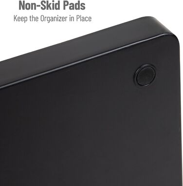 Настільний органайзер для кавових чашок та снеків Mind Reader з 14 відділеннями, 3 рівнями, 6,3 м Д x 3,1 м Ш x 3,1 м В, пластик, чорний колір