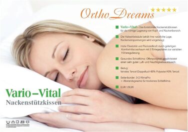 Подушка для шиї Vario Vital, подушка з пінного гелю Ortho Dreams Visco Gel, для розслабленої шиї, зручна подушка, підходить для алергіків - індивідуально регульована висота та жорсткість