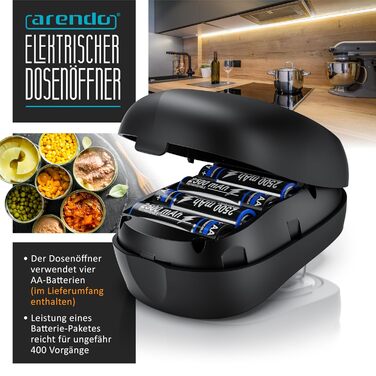 Електричний відкривач для банок, відкривачка для консервних банок з функцією старт і стоп, гладкі краї, кухонний гаджет для всіх розмірів банок, безпечний відкривач для банок, зручний для рук ідеально підходить для людей з артритом