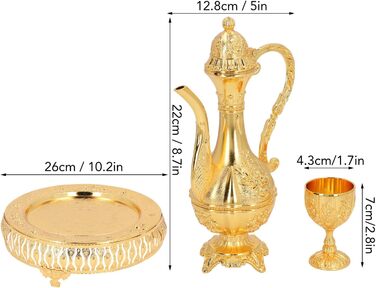 Арамокс Вінтажний чайний сервіз, сплав цинку, елегантний дизайн, ретро-набір для вина, для декору дому, святкових обідів та сімейних зустрічей