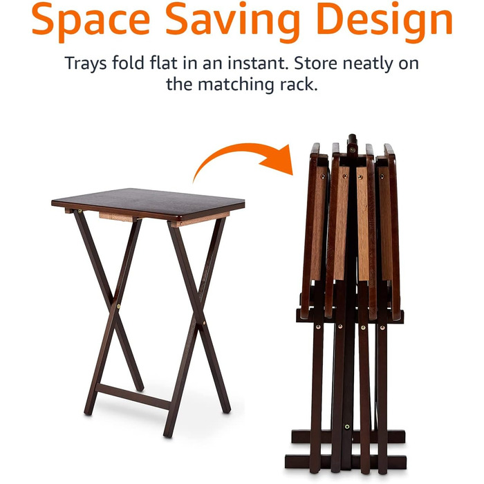 Складані дерев&39яні журнальні столики Storeo Basics з підставкою, комплект з 4 шт. , колір еспресо коричневий