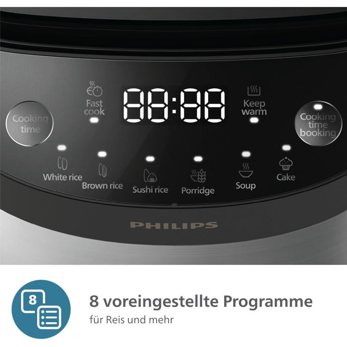 Мультирісоварка Philips 3000 серії, чорна, 0,85 л