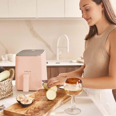 Мультипіч 2 л Air Power V20 (1200 Вт) з 8 програмами та сенсорною LED-панеллю, фритюрниця 2 л (до 230 C) для 2 осіб, легко чиститься та з додатком рецептів - без PFOA Корал 2 Літрос 3-й Корал