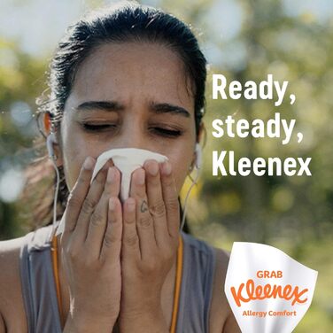 Коробка косметичних серветок Kleenex Allergy Comfort, носові хустинки для алергіків, 12 коробок 56 паперових носових хусток, 3-шарова, гіпоалергенна, оптова упаковка 672 шт. и (1 упаковка)