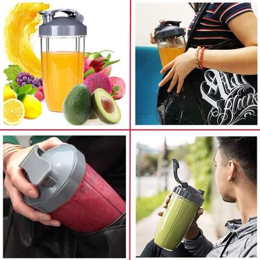 Запчастини для NutriBullet, 2 чашки по 0,9 л, 2 відкидні кришки, 2 прокладки та щітка для чищення для NutriBullet 600 Вт та 900 Вт (7 шт. )