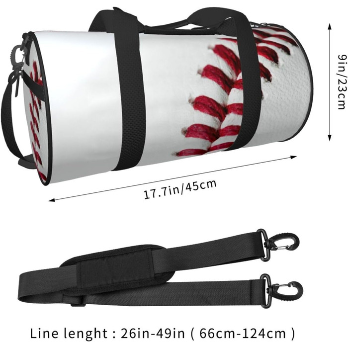 Спортивна сумка-мішок для подорожей та спорту, з принтом Шнурівка бейсбольного м'яча, чорна, універсальний розмір, дорожня сумка
