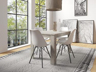 Обідній стіл byLIVING Nepal/сірий колір під бетон/компактний кухонний стіл шириною 120 см/обідній стіл з меламіновим покриттям / стільниця товщиною 18 мм / 120 x 80, В 75 см, сучасний, 120 x 80, В 75 см, під бетон