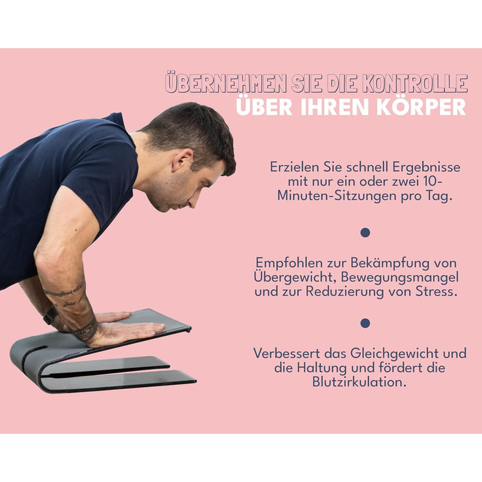 Міні-степер - Домашнє фітнес-обладнання - Легкий, тихий, без зношувальних деталей - Еластичні сходинки - Композитний матеріал (чорний)