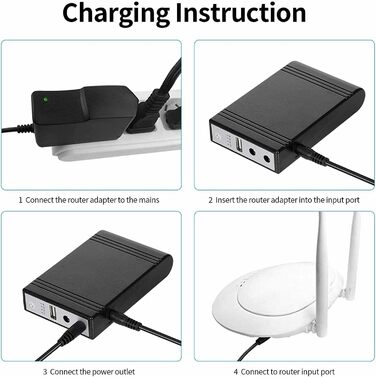 Міні-UPS Джерело безперебійного живлення, UPS 10400mAh акумуляторна батарея, резервне живлення/пауербанк 5V USB, 9V, 12V DC для WiFi роутерів, модемів, POE камер, телефонів сигналізації