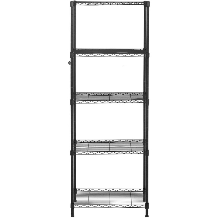 Металевий стелаж Royal Catering RCMR-1500P19T, вставний стелаж, побутовий стелаж, окремостоячий стелаж, 55x45x149,5 см, 150 кг, чорний