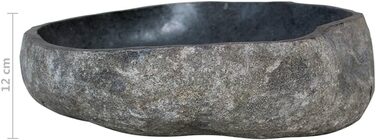 Раковина з річкового каменю овальна 30–37 см • Антрацит • Натуральні меблі для ванної