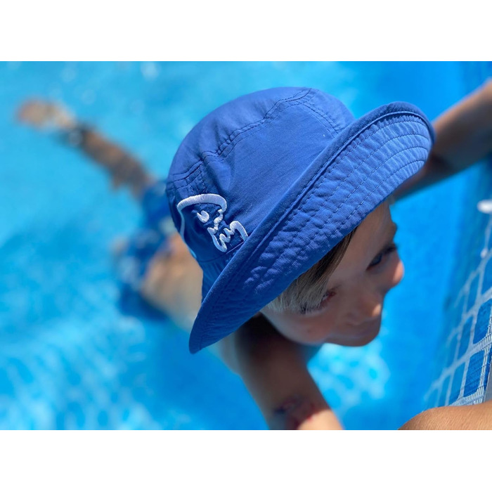 Сонячний капелюх iQ-UV для дітей 50-55 см - UPF 50 легкий та дихаючий УФ-капелюх для дітей - Водяний сонцезахисний капелюх для дітей із захистом від ультрафіолету 50, протестований TV - Капелюх-відро для дітей виготовлений з перероблених матеріалів Один р