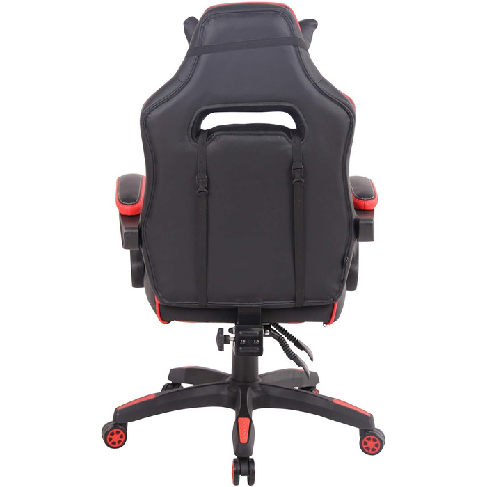 Ігрове офісне крісло CLP з підігрівом та оббивкою зі штучної шкіри Ігрове крісло з підставкою для ніг Регульована висота Комп&39ютерне крісло з підлокітниками, колір чорний/червоний