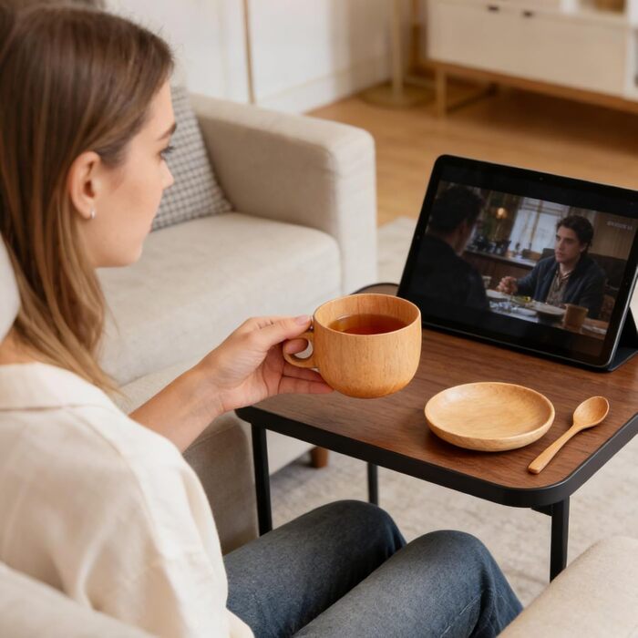 Дерев&39яні чайні чашки - 290 мл - Ручна робота дерев&39яна чашка з ложкою - Набір чайних чашок для гольфу, зими, подвір&39я, вулиці, саду, парку, будинку, пікніка, кемпінгу, вечірки, віскі