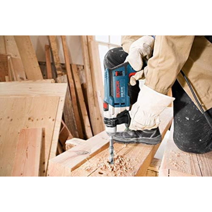 Професійний ударний дриль Bosch GSB 16 RE (у комплекті швидкозатискний патрон 13 мм, обмежувач глибини 210 мм, додаткова рукоятка,