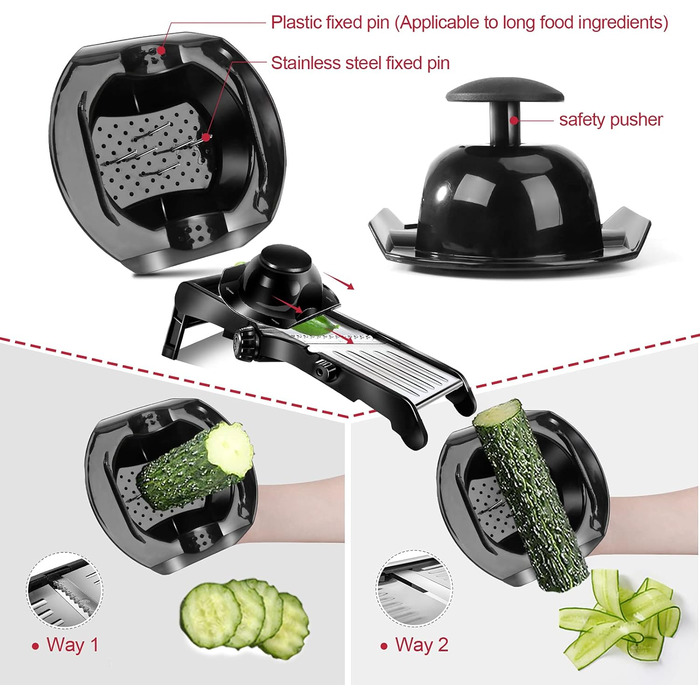 Овочерізка Masthome Mandolin, кухонний різак для нарізання 10 в 1 з лезами з нержавіючої сталі, багатофункціональний овочевий слай