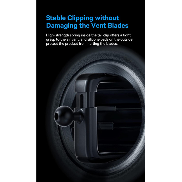 Гравітаційний тримач для телефону Baseus Metal Age II для автомобіля, круглий, чорний