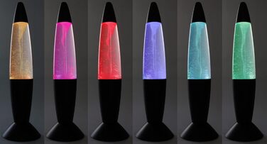 Світлодіодна декоративна лампа - настільна лампа 37 см з RGB підсвічуванням і зміною кольору - з живленням USB 5V або на батарейках - чорна