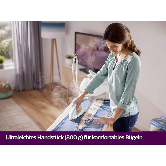 Парогенераторна праска Philips PerfectCare Elite, перевірена та відремонтована, 2400 Вт, оптимальна температура, тиск пари 7,2 бар