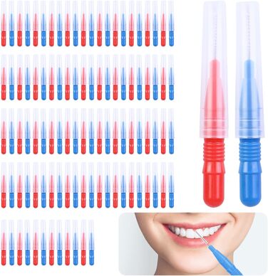 Зубні щітки Interdental Brush Чищення зубів Interdental Spaces Interdental Cleaner Гігієна порожнини рота типу I, зубна щітка для догляду за зубами Міжзубна щітка Флос Stick, 100 шт.