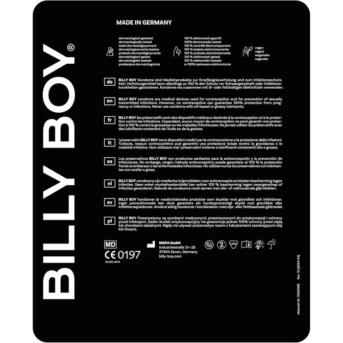 Презервативи BILLY BOY Big Mix, 200 шт. 56 мм Мікс презервативів широкого крою Різні кольори (2 x 100 шт. )