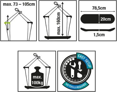 Гойдалка для скейтборду Schildkrt, надзвичайна дерев'яна гойдалка для спритності, рівноваги та координації, протиковзка конструкці