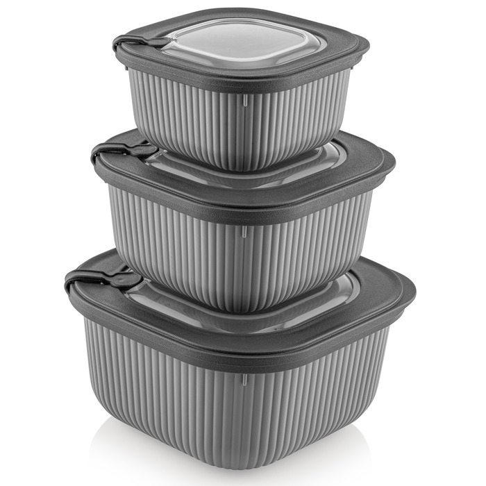 Набір контейнерів 0,6/1,1/1,8 Line Box Gray Idea Home