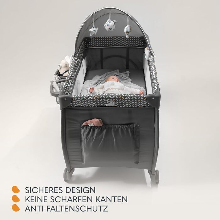 Дитяче ліжечко Lionelo Sven Plus 4-в-1 від народження до 15 кг, пеленальний килимок, москітна сітка, повітропроникні бічні стінки з боковим входом, сумка для перенесення, складне, бежевий латте, (1 упаковка)