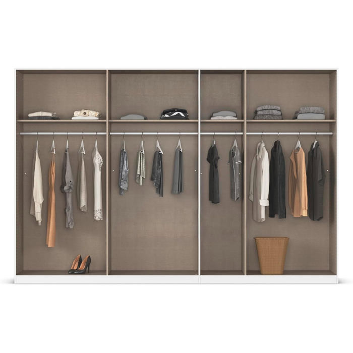 Меблі Rauch Alabama, шафа для спальні, дитячої кімнати, вітальні, гардеробної, передпокою, 7-дверна, з основними аксесуарами, колір білий, ширина 315 см