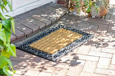 Килимок для дверей Kai Wiechmann преміум-класу з гуми та кокосу, прямокутний, 76 x 46 см, міцний