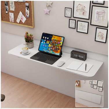 Розкладний настінний стіл uyoyous 120x402 см, настінний розкладний стіл, розкладний настінний стіл, розсувний обідній стіл, настінний стіл для пральні, кухні, офісу, балкону, ноутбука