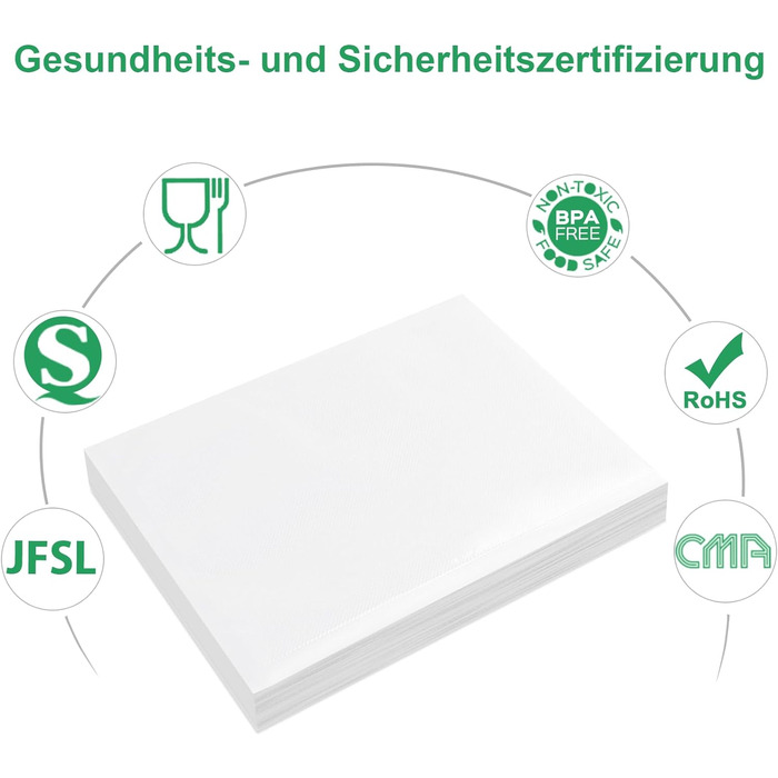 Вакуумний пакувальник Gokilife - 100 пакетів 20x30 см зі стійкістю до розриву приблизно 450 мкм, вакуумна плівка для всіх вакуумних пакувальників і вакууматорів харчових продуктів, професійні пакети з фольги без BPA, кип'яткостійкі та пакети для заморожув